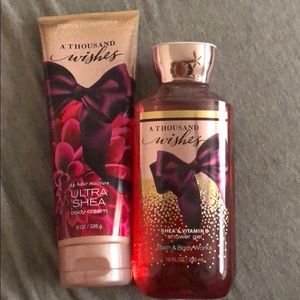 Bath and body body cream and body wash